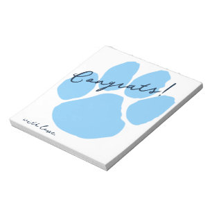 Bebé Blue Pawprint Dejar el Bloc de notas Grad a N