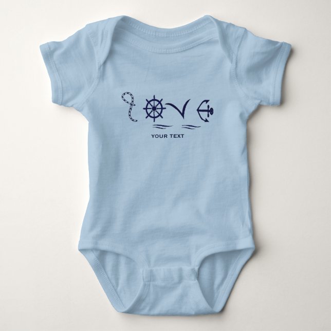 Bebé body Amor marinero para nene (Anverso)