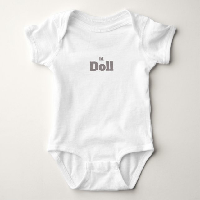 Bebé Body de camiseta para muñeca pequeña (Anverso)