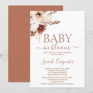 Bebé boho en sangre invitación a Chica de Baby Sho