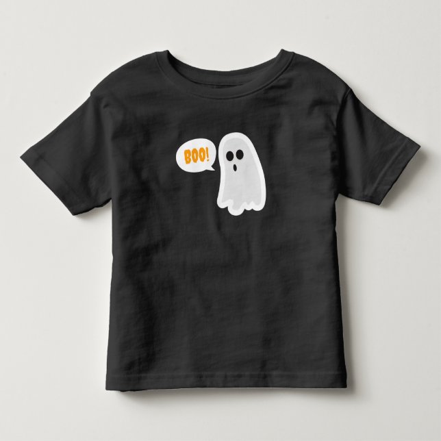 Bebé ¡BOO! Camiseta de Halloween fantasma (Anverso)