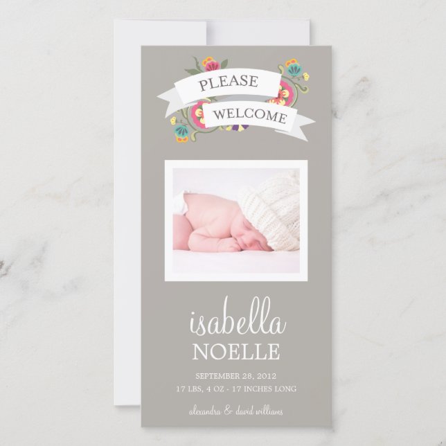 BEBÉ BOTÁNICO | ANUNCIO DE NACIMIENTO (Anverso)