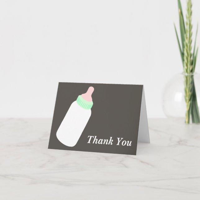 Bebé Botella Tarjeta de agradecimiento (Anverso)