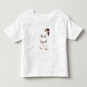 Bebé Bride Squad de dos corazones camiseta de niño
