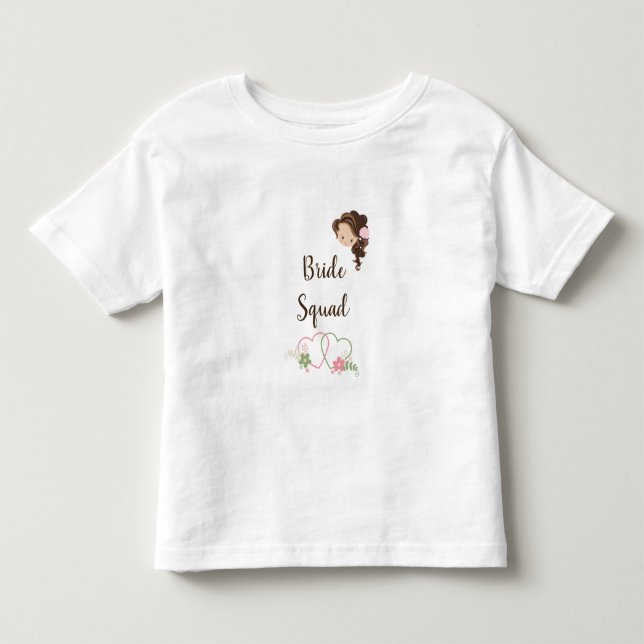 Bebé Bride Squad de dos corazones camiseta de niño (Anverso)