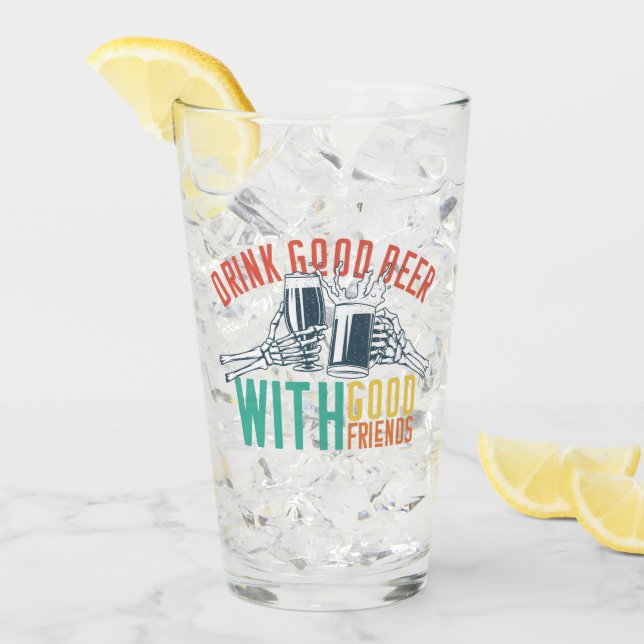 Bebe Buena Cerveza Con Buenos Amigos Funny Skeleto (Anverso (hielo))