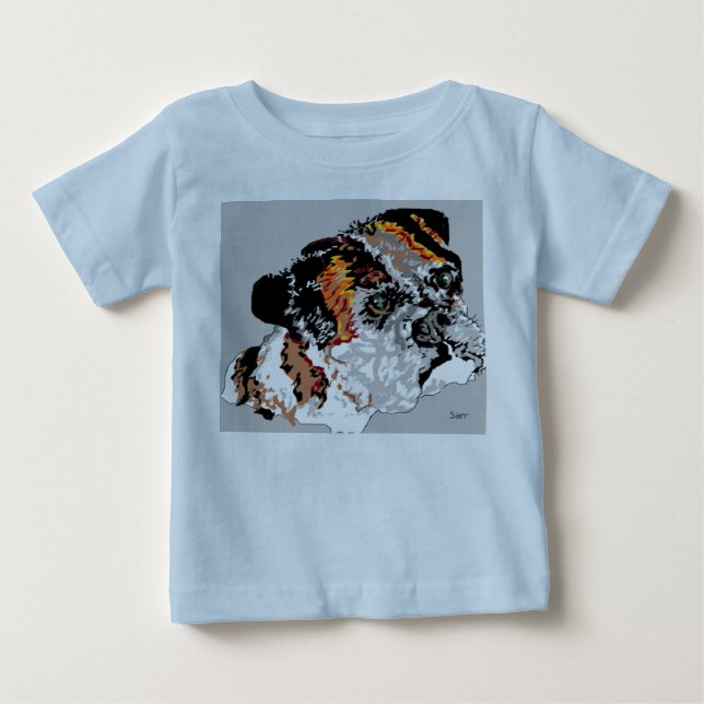 Bebé Bulldog de la camiseta de los bebés (Anverso)
