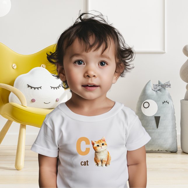 Bebé C es para Camiseta para niños pequeños de Cat (Subido por el creador)