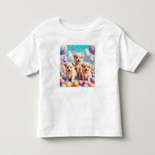 Bebé Cachorros en la pequeña camiseta de Candy Land