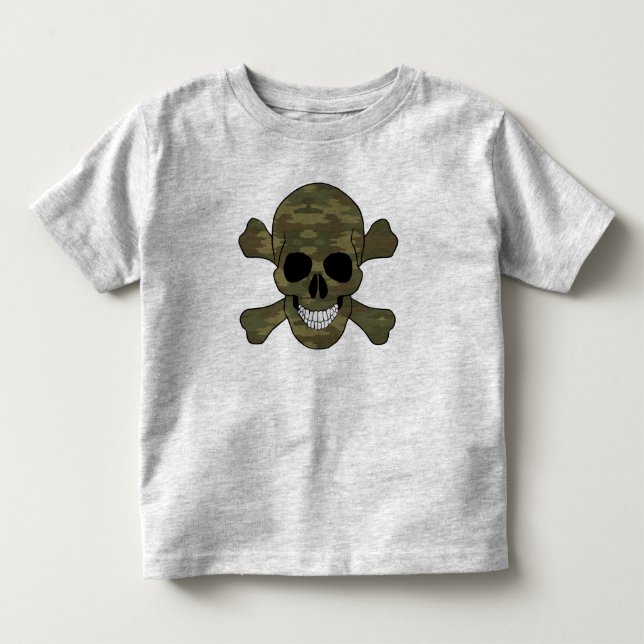 Bebé Calavera de camuflaje y camiseta de cruces (Anverso)