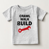 Camina a gatas Construye divertida camiseta de tra