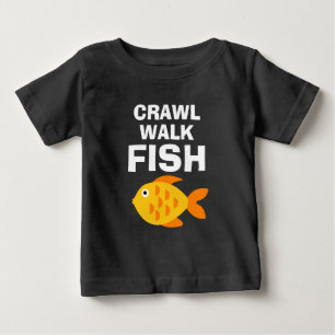 Bebé Caminata Crawl Fish divertido pesca camiseta de be