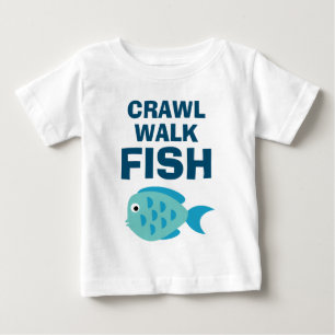 Bebé Caminata de gambas Pescado lindo camiseta para beb