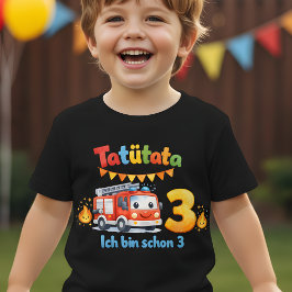 Bebé Camión de Bomberos Tatütata Cumpleaños 3 Camiseta 
