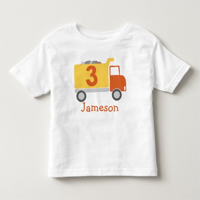 Bebé Camión de construcción camiseta Fiesta de tercer c (Anverso)