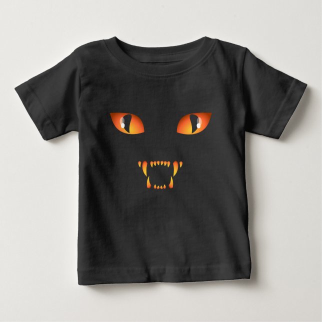 Bebé Camisa Halloween Negro Cat Costume Shirte Tee (Anverso)