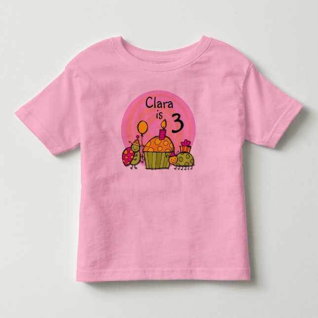 Bebé Camiseta adaptable del cumpleaños de la magdalena (Anverso)