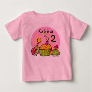 Bebé Camiseta adaptable del cumpleaños de la magdalena