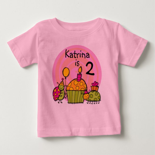 Bebé Camiseta adaptable del cumpleaños de la magdalena (Anverso)