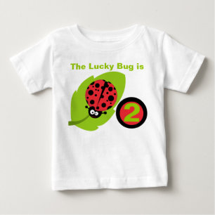 Bebé Camiseta adaptable del cumpleaños de la mariquita