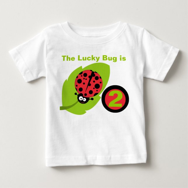 Bebé Camiseta adaptable del cumpleaños de la mariquita (Anverso)