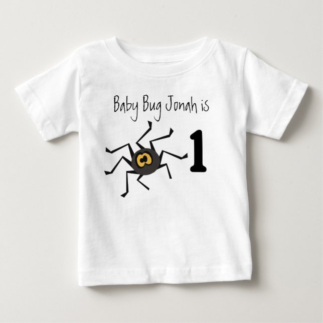 Bebé Camiseta adaptable del cumpleaños del insecto de (Anverso)