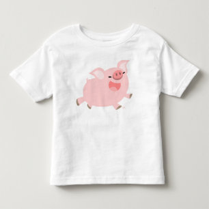 Bebé Camiseta alegre de los niños del cerdo del dibujo