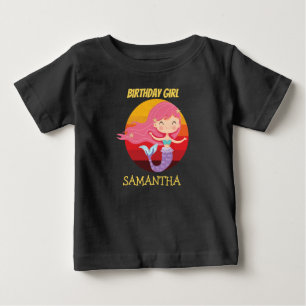 Bebé Camiseta amarilla de cumpleaños de sirena