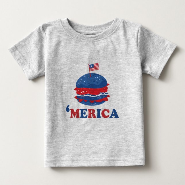 Bebé Camiseta Americana 4 De Julio (Anverso)