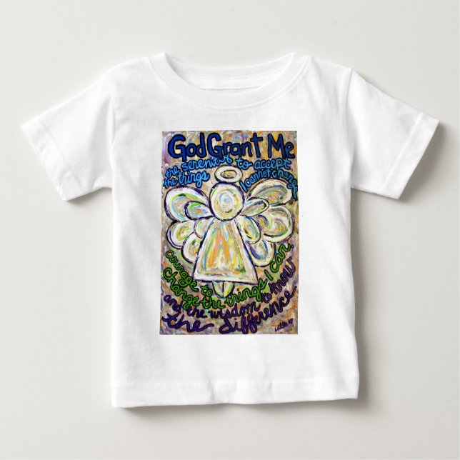 Bebé Camiseta Ángel de la oración de la serenidad (Dobl (Anverso)