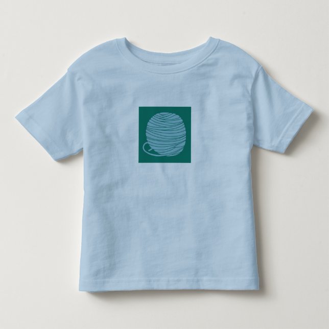 Bebé Camiseta azul claro con bola de hilo (Anverso)