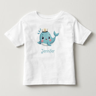 Bebé Camiseta azul de ballena linda para niños personal