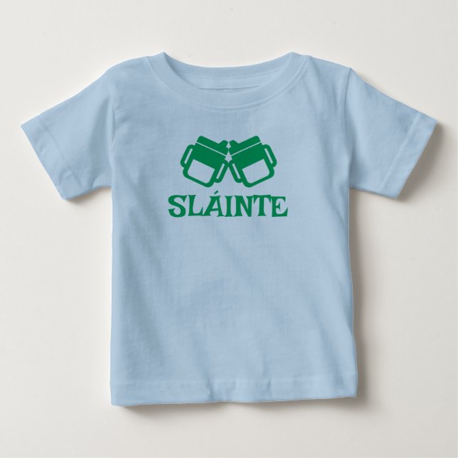 Bebé Camiseta azul de SLÁINTE para tomar sorbos (Anverso)