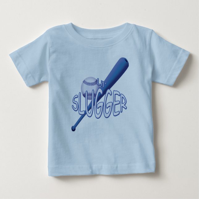 Bebé Camiseta azul del leñador de béisbol (Anverso)