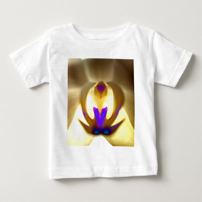Bebé Camiseta blanca con estampado de orquídea mágica (Anverso)