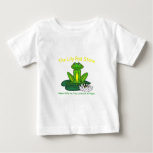 Bebé Camiseta blanca de niño pequeño con rana en hoja d