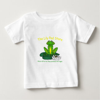 Bebé Camiseta blanca de rana en una hoja de nenúfar par