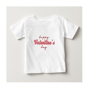 Bebé Camiseta blanca feliz Día de San Valentín
