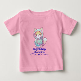 Bebé Camiseta Campeona de la Siesta de Gato Adorable