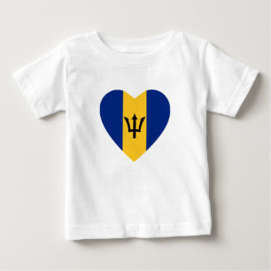 Bebé Camiseta cardíaca con bandera de Barbados