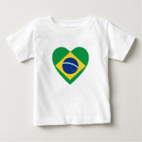Camiseta cardíaca con bandera de Brasil
