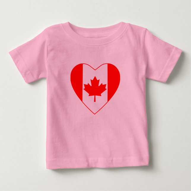 Bebé Camiseta cardíaca con bandera de Canadá (Anverso)