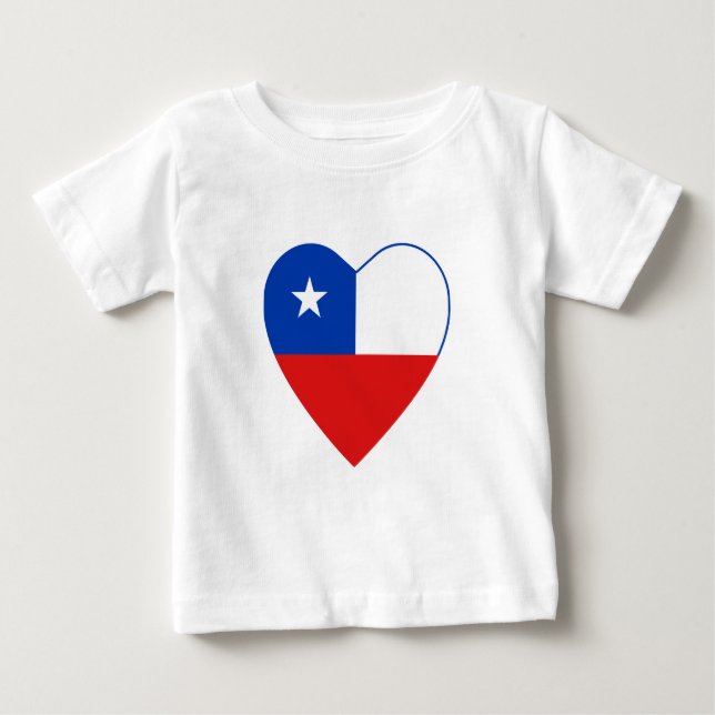 Bebé Camiseta cardíaca con bandera de Chile (Anverso)