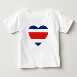 Bebé Camiseta cardíaca con bandera de Costa Rica