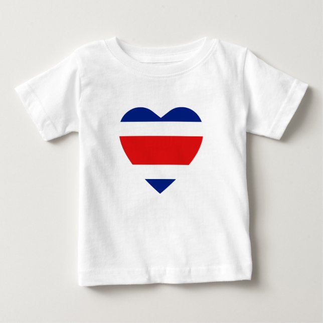 Bebé Camiseta cardíaca con bandera de Costa Rica (Anverso)