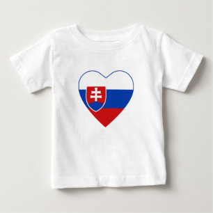 Bebé Camiseta cardíaca con bandera de Eslovaquia