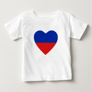 Bebé Camiseta cardíaca con bandera de Haití