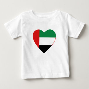 Bebé Camiseta cardíaca con bandera de los Emiratos Árab
