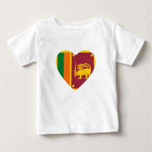 Bebé Camiseta cardíaca con bandera de Sri Lanka