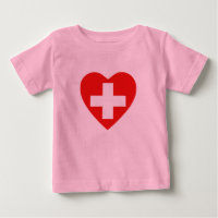 Camiseta cardíaca con bandera de Suiza